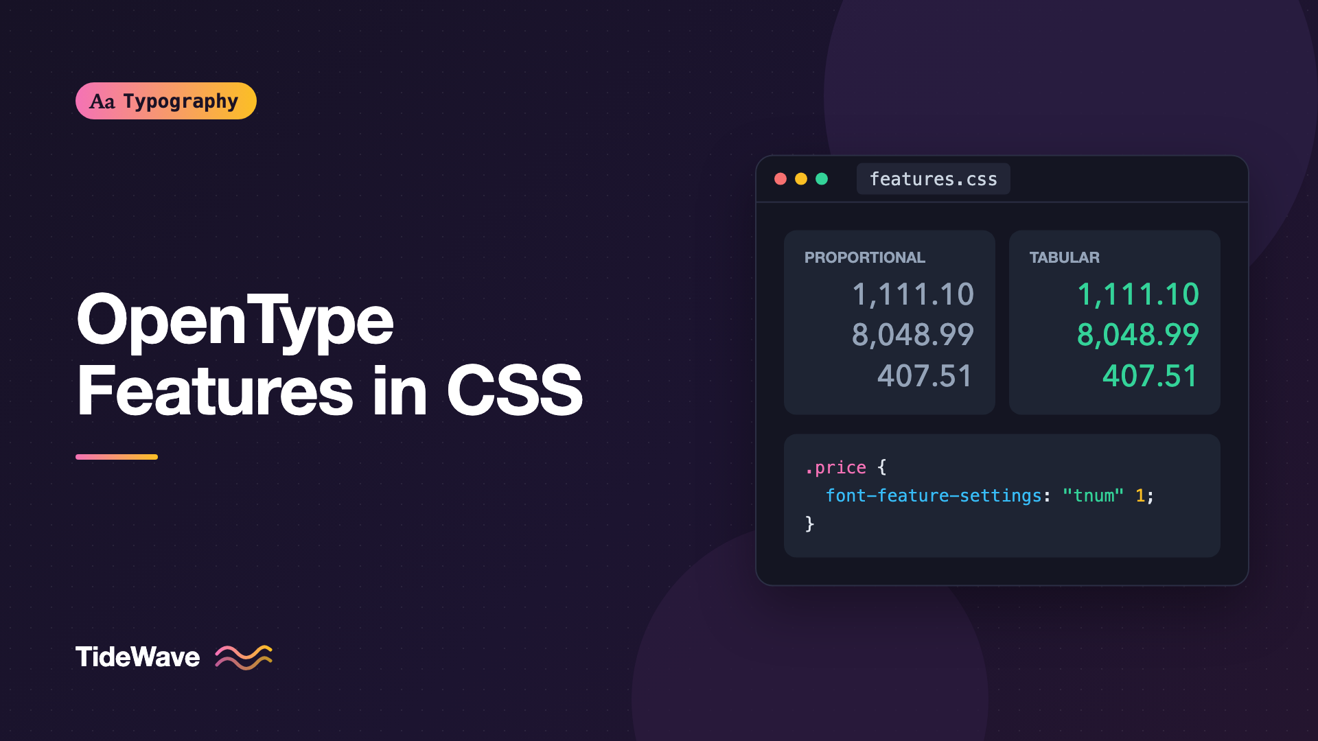 Using OpenType Features in CSS with font-feature-settings